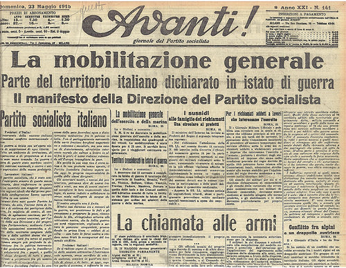 Mussolini begins work as editor for the Socialist Party newspaper Avanti