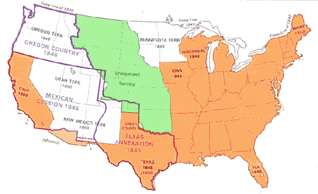 End of U.S.- Mexican War (1846-1848)