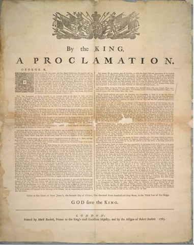Royal Proclamamation 1763