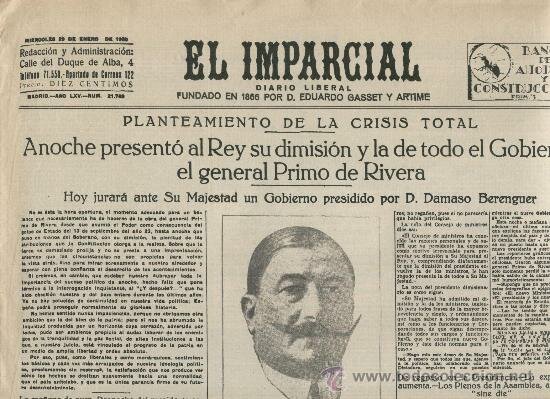 Dimisión de Miguel Primo de Rivera