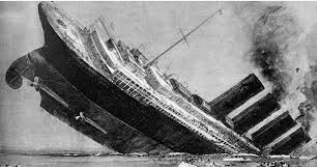German U-Boat sinks British passenger liner Lusitania, Americans killed on board