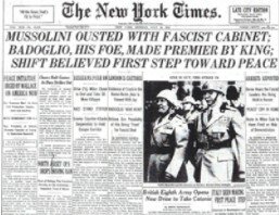 Mussolini brought down by coup during WW II