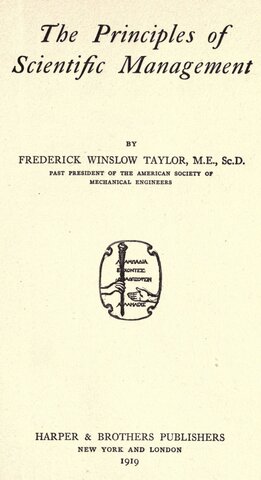 Publicación principios de la admón científica Frederick Taylor