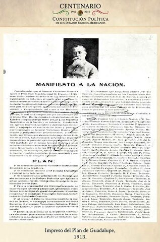 Emergencia de Carranza con su plan de Guadalupe