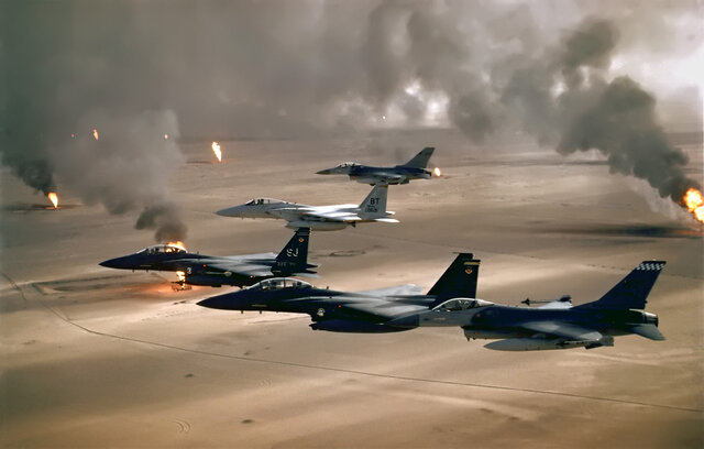 Gulf war begins