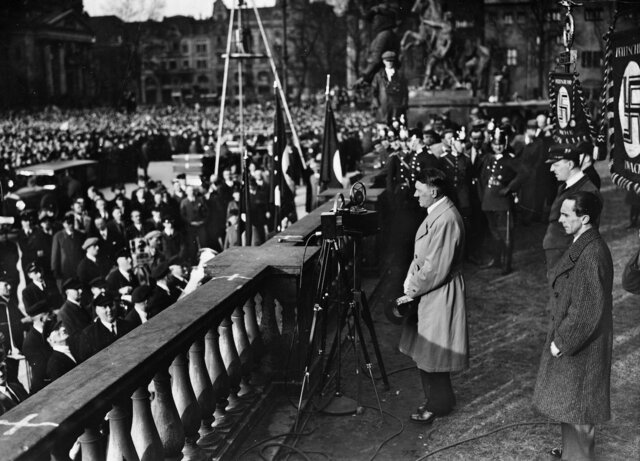 Hitler gives a speech