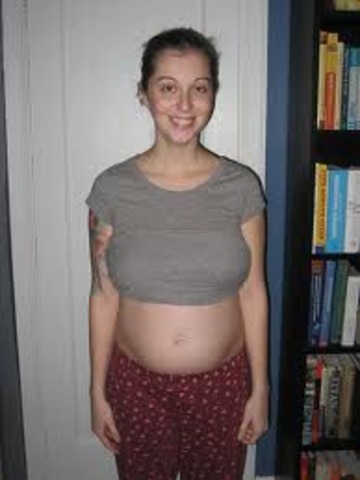three months pregnant