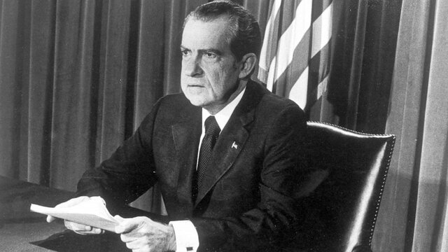 1974 - President Richard Nixon resigns
