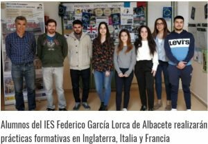 Alumnos del IES Federico García Lorca realizarán prácticas formativas en Inglaterra, Italia y Francia