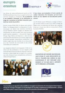 Publicación Boletín del  Lycée professionnel Notre Dame.