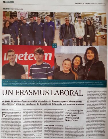 Un Erasmus laboral. Publicación en la Tribuna de Albacet (edición papel)