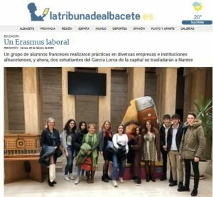 Un grupo de alumnos franceses realizaron prácticas en diversas empresas e instituciones albacetenses, y ahora, dos estudiantes del García Lorca de la capital se trasladarán a Nantes