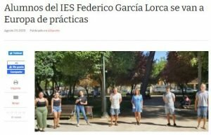 Alumnos del IES Federico García Lorca se van a Europa de prácticas. Noticia en el digital "+Más que Alba"