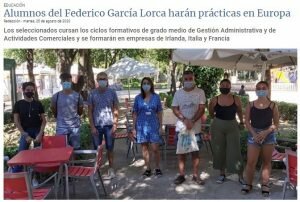 Alumnos del Federico García Lorca harán prácticas en Europa. Publicación en el digital de La Tribuna de Albacete.