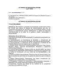 Ley Marco de Descentralización