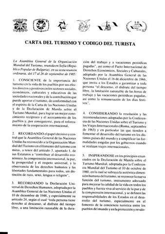 Carta del Turismo y código del turista (OMT) Sofia, Bulgaria