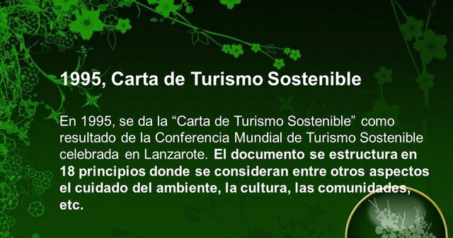 Carta del turismo sostenible. Conferencia mundial de turismo sostenible.