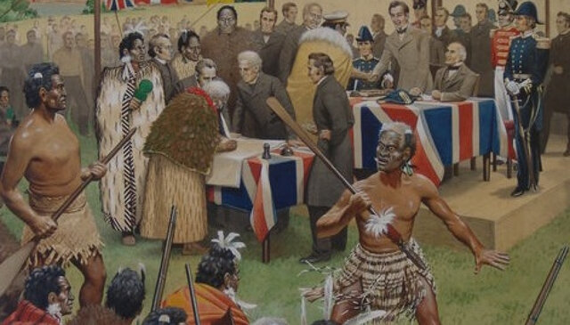 The signing of the Treaty of Waitangi
