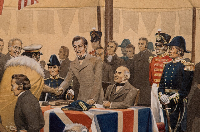 The final signing of the Treaty of Waitangi