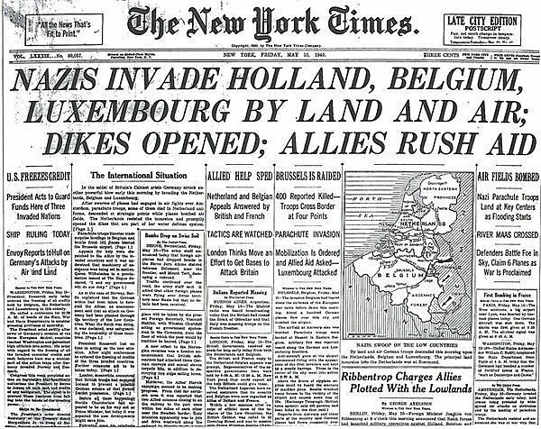 Alemania invade Holanda, Bélgica y Luxemburgo