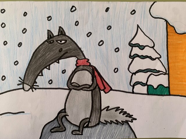 C'était l'hiver et Loup s'ennuyait
