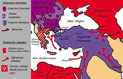 Suma del imperio otomano a la alianza de los imperios centrales (alemán y austrohúngaro)