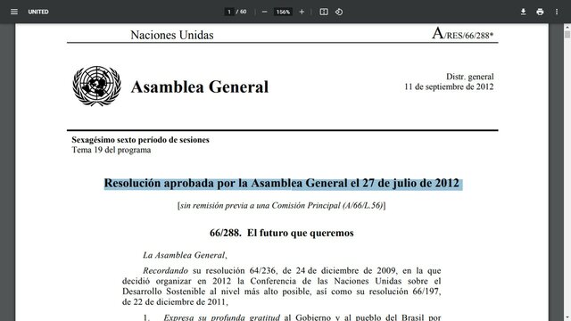 Resolución aprobada por la Asamblea General el 27 de julio de 2012