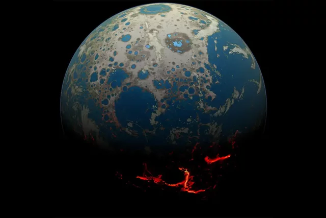 The Earth develops a primitive crust