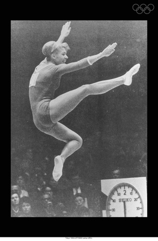 Gymnast Larissa Latynina completes her Olympic career.