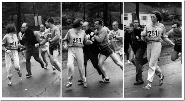 Roberta Gibb 1st woman to run and finish the Boston Marathon.