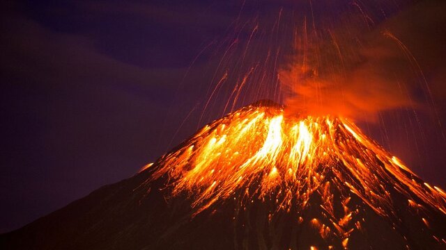 Massive volcanic activity occurs