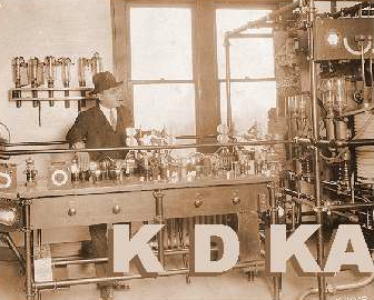 First commercial radio station broadcast
