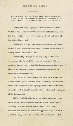 Communist takeover Czechoslovakia and Truman's Loyalty Program