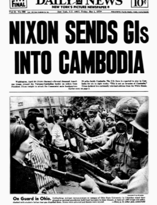 Nixon ordered troops to Cambodia