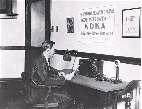 First commercial radio station broadcast