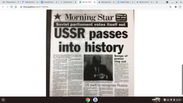 Soviet Union Ceased to Exist