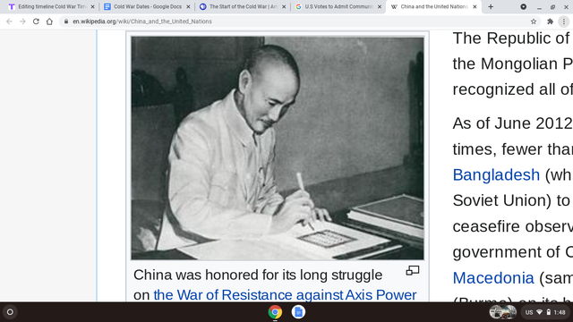 U.S Votes to Admit Communist China into U.N