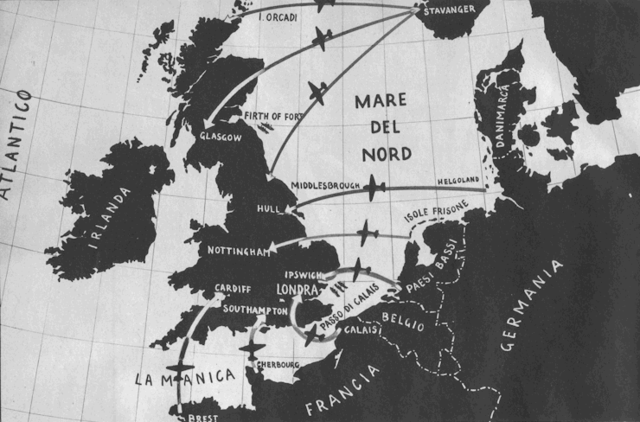 La Germania attacca l'Inghilterra