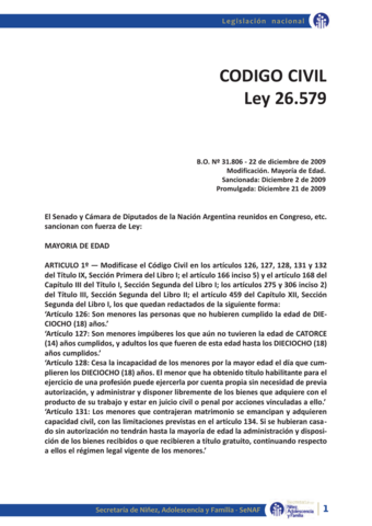 Ley n° 26.579