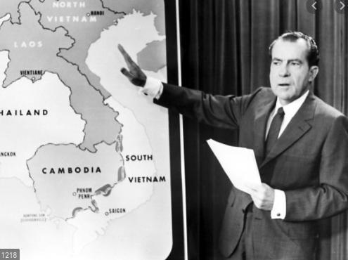 Nixon ordered troops to Cambodia