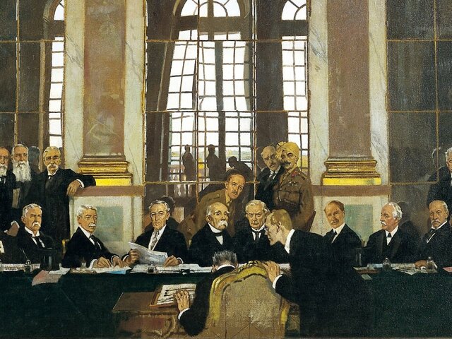 The signing of The treaty of Versailles