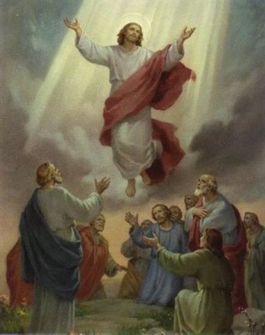 Jesus ascends into heaven.