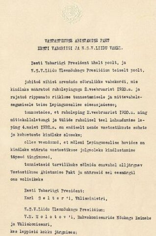 Eesti NSVL-i vastastikuse abistamise pakt