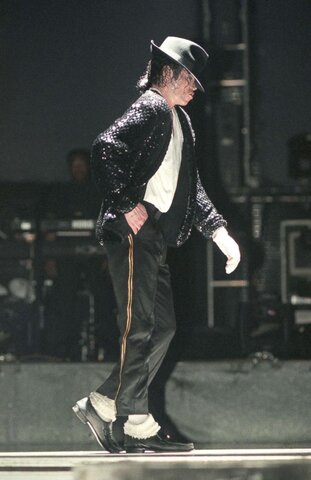 Michael Jackson does the moonwalk, borrowing from b-boy dance moves