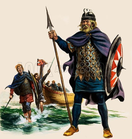 Alfred, King of England, defeats Danish invaders