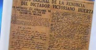 Renuncia de Victoriano Huerta