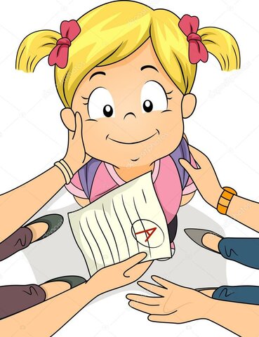 Recibiendo premios por ser buena hija y estudiante.