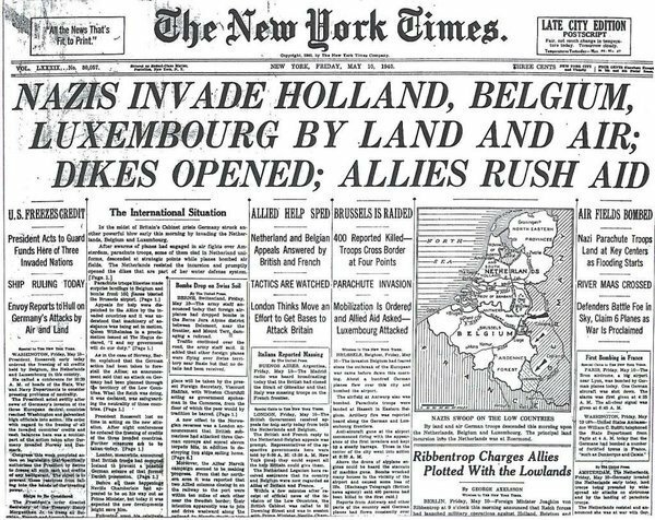 Alemania invade Bélgica, Holanda y Luxemburgo