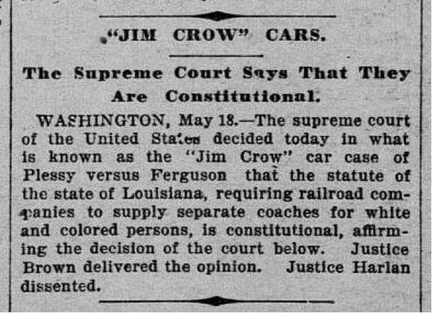 Plessy v Ferguson - African Americans