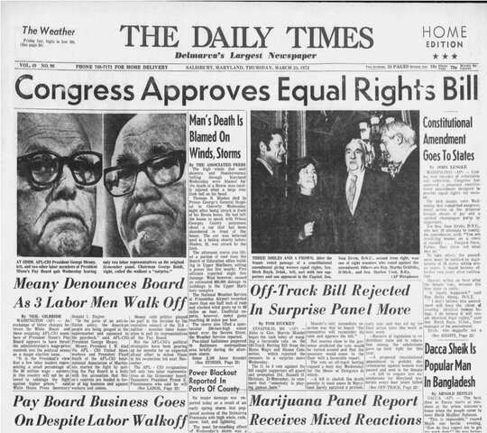 (ERA) Equal Rights Amendment proposed & defeated - Women